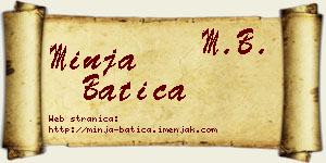 Minja Batica vizit kartica